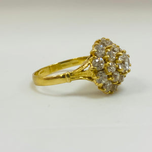 Bague Chou en Or Jaune 18 Carats avec Zirconiums – Taille 52