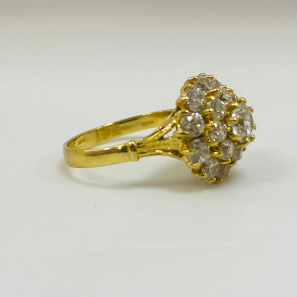 Bague Chou en Or Jaune 18 Carats avec Zirconiums – Taille 52