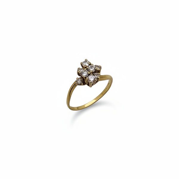 Bague Bouquet en Or Jaune 18K - 2.09 G - T 52 avec Diamants