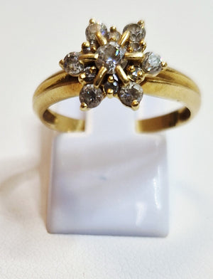 Bague Marguerite en Or Jaune 18K Taille-55