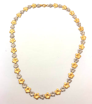 Collier Fleur de Tiaré en Or jaune et blanc 18K - 43Cm- 9.86g