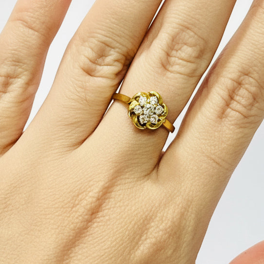Bague Chou en Or Jaune 18 K - Taille 56 - 2.77 G