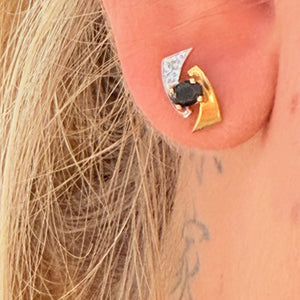 Boucles d'oreilles or 750 avec diamant