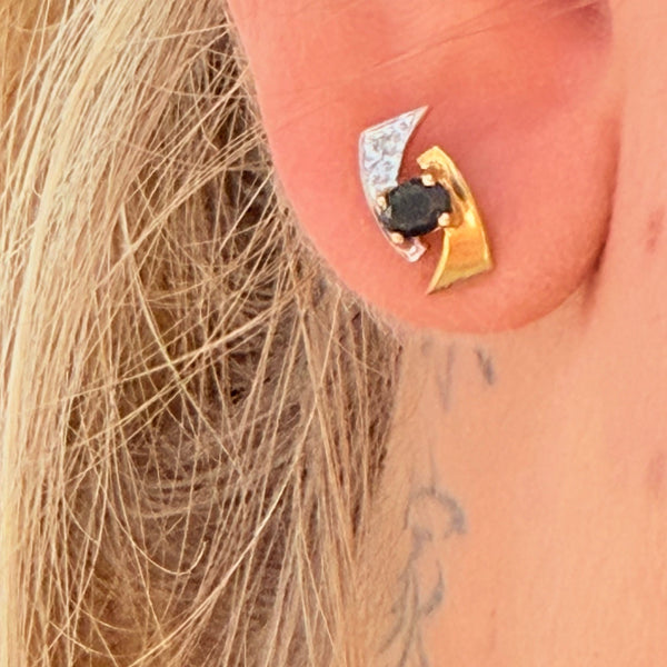 Boucles d'oreilles or 750 avec diamant
