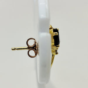 Boucles d'oreilles en Or jaune 18K - saphir et diamants -  1.62G
