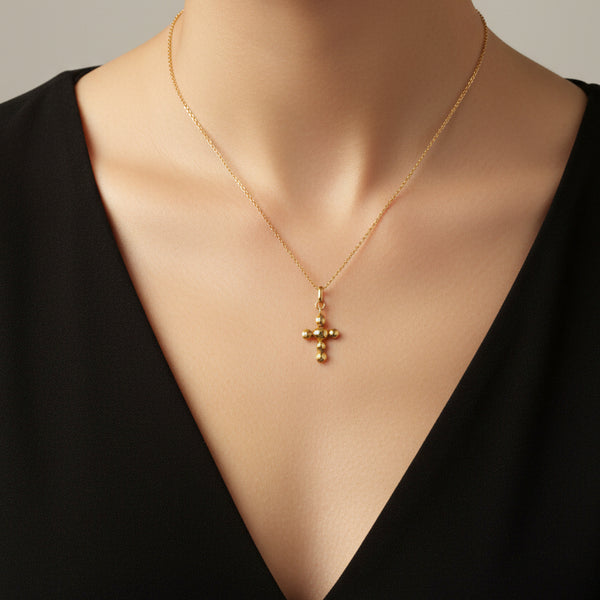 Pendentif Croix Or Jaune 18K - 3.35Grs
