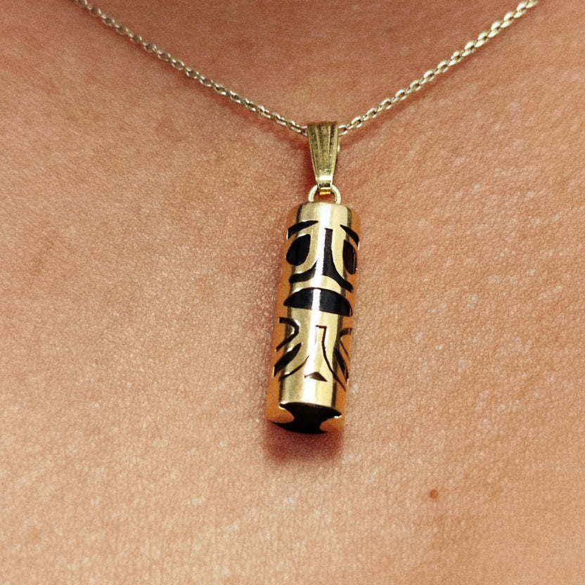 Pendentif Tiki en Or Jaune 18 Carats sans Pierres