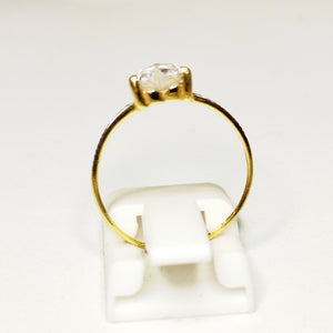 Bague Solitaire en Or Jaune 18 K Taille-52