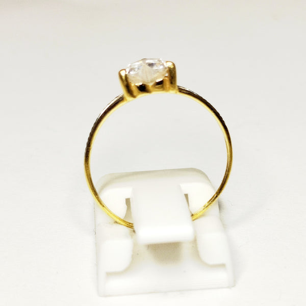 Bague Solitaire en Or Jaune 18 K Taille-52