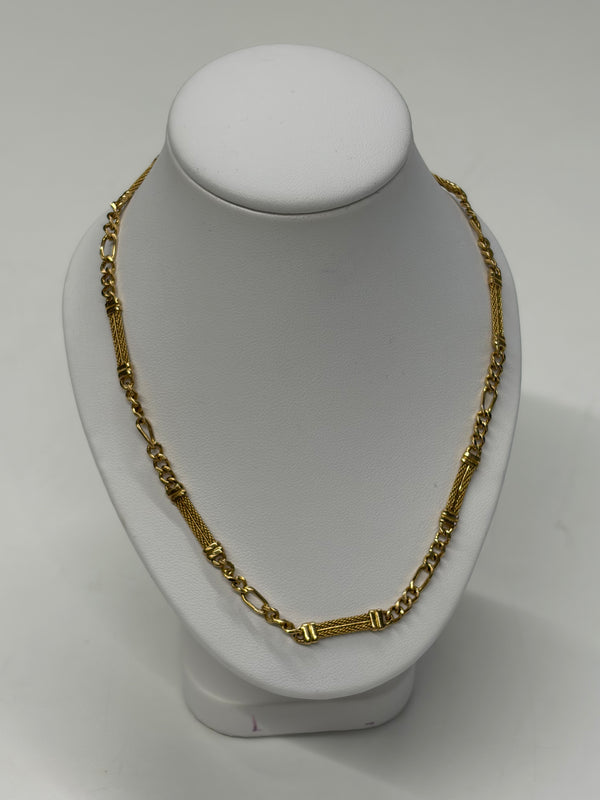 Collier Matinée maille Figaro Or Jaune 18k - 26.66 Grs
