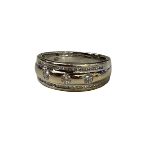 Jonc Or Gris 18k avec 37 Diamants