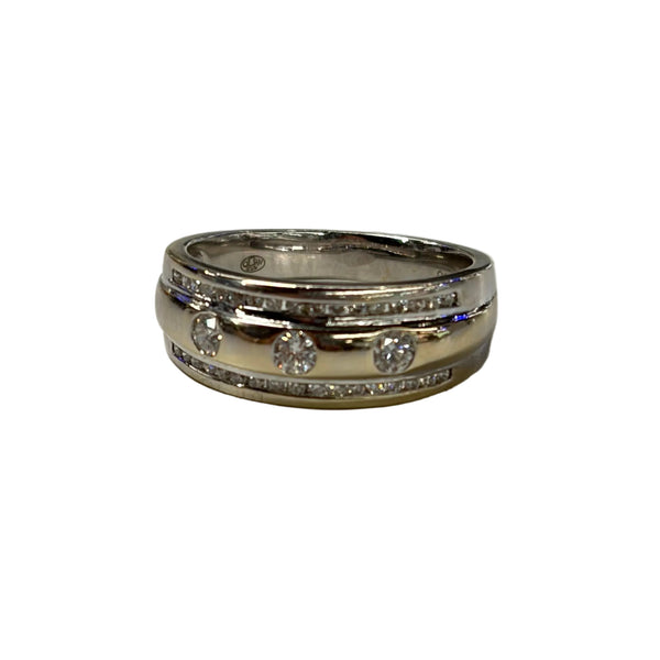 Jonc Or Gris 18k avec 37 Diamants