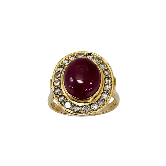 Bague en Or Jaune 18k avec 20 Diamants - T54- 5.59G