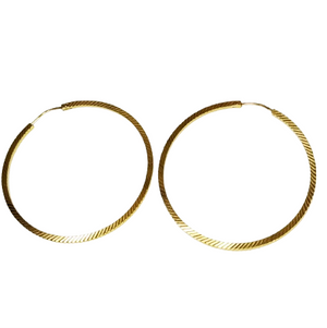 Boucles d'oreilles créoles en or jaune 18K 7.29 Grs