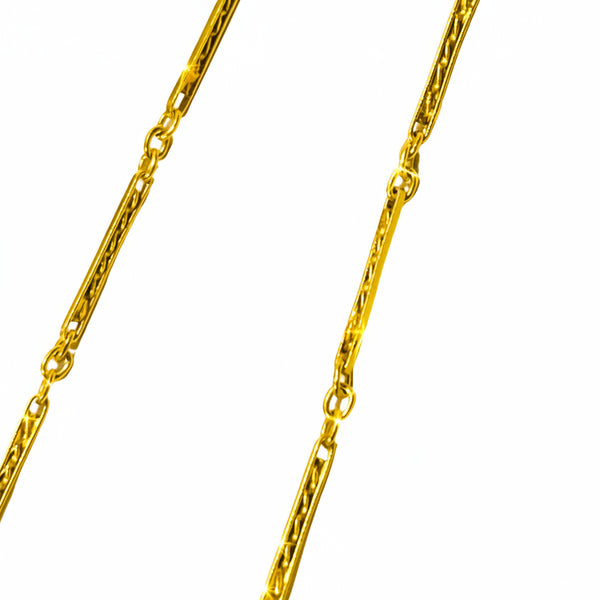 Collier Or Maille Barrette Gravée