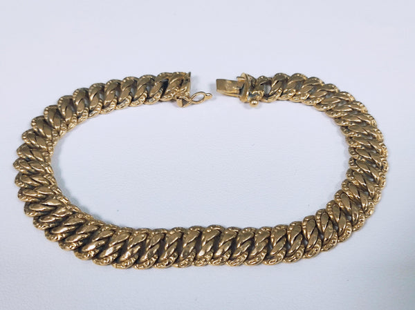 Bracelet Maillon Américain en Or Jaune 18K 20cm