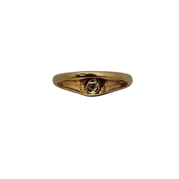 Bague Jonc Or Jaune 18k avec Oxyde - T53 - 1.91gr