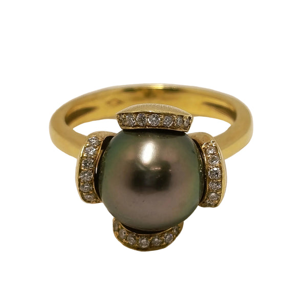 Bague Fleur en Or Jaune 18 K
