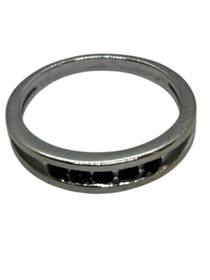 Bague Demi-Tour Or Blanc 18K et Saphirs Naturels