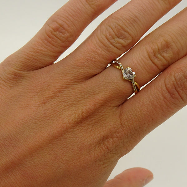 Bague Solitaire Or Jaune 18K Taille-54