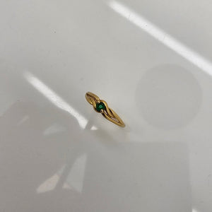 Solitaire en Or Jaune 18K - Taille 54 - 0.89G
