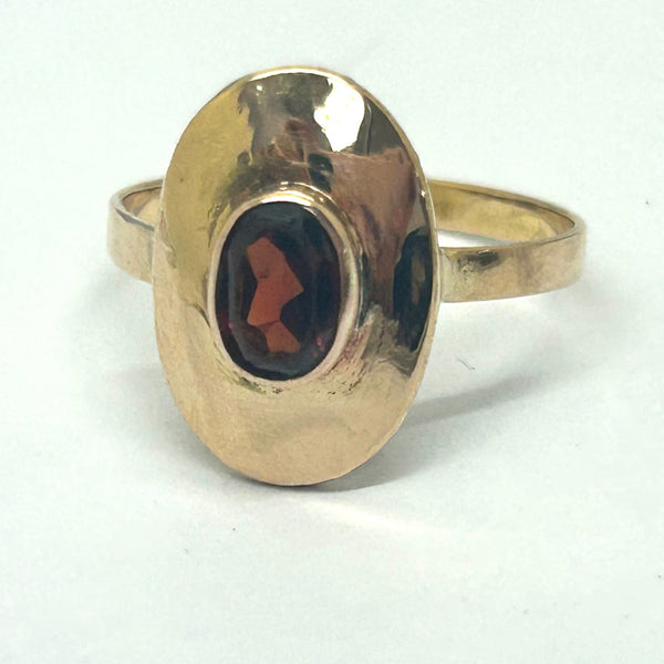 Bague Ancienne Or Jaune 18k avec Grenat