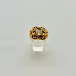 Bague Diamant Or Jaune 750 18k - Taille 57