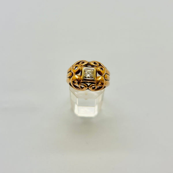 Bague Diamant Or Jaune 750 18k - Taille 57