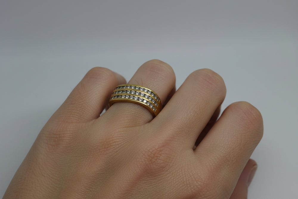 Bague en Or Jaune 18K - 3.89 Grs - Taille 57