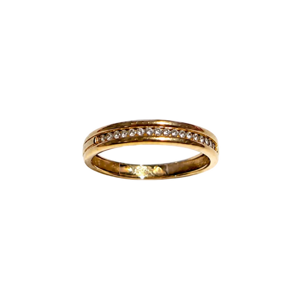 Bague Demi Tour Or Jaune 18 Carats et Diamants