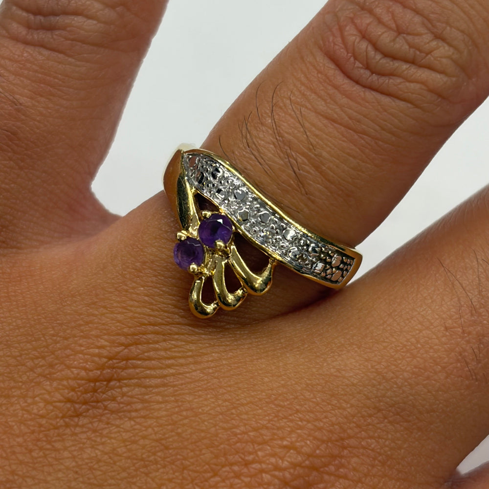 Bague Empierrée en Or Jaune et Or Blanc 18K
