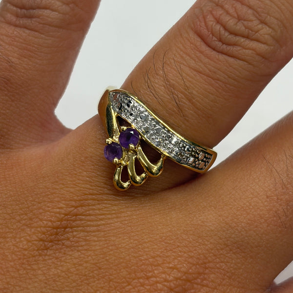 Bague Empierrée en Or Jaune et Or Blanc 18K