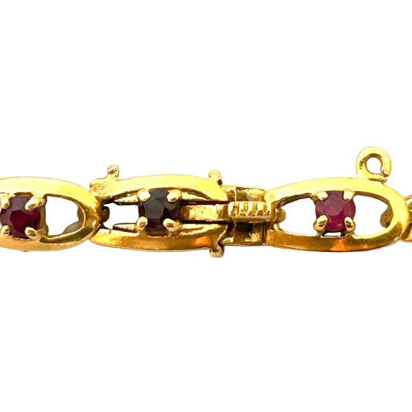 Bracelet en Or Jaune 18K avec 23 Rubis