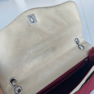 Sac à main Chanel Léo Vintage en jersey rouge - Fermoir tête
