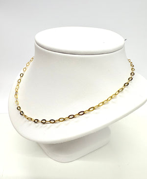 Chaîne en Or Jaune 18K Maille Forçat Plate