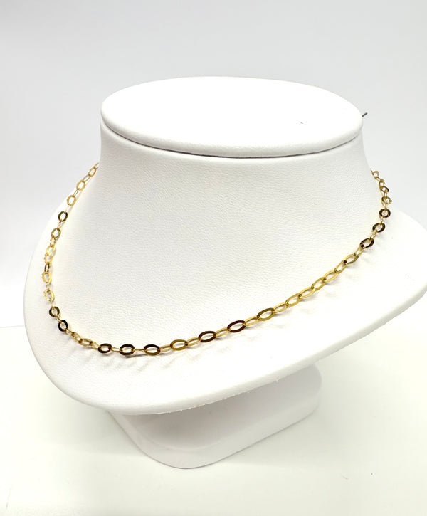Chaîne en Or Jaune 18K Maille Forçat Plate
