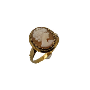 Bague Camée Or Jaune 15k - 2.28 G - Taille 55