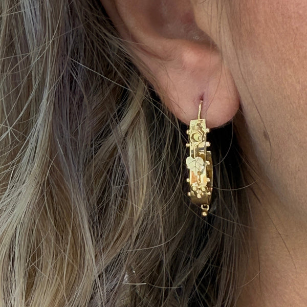 Boucles d'oreilles Or Jaune Dormeuses 18k 3.20 Grs