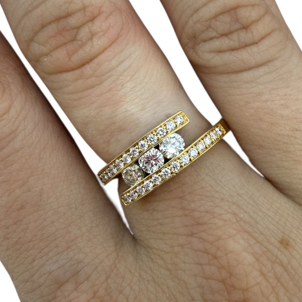 Alliance Empierrée en Or Jaune 18 Carats Taille 52