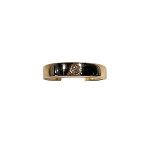 Bague Jonc Or Jaune 18K avec Diamant et Cert - 2.47 Grs - T 52