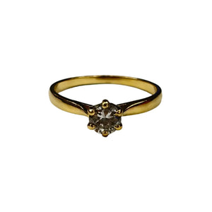 Bague Solitaire en Or Jaune  avec  Oxyde de Zirconium