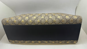 Sac à main Gucci Padlock – Toile siglée beige et cuir noir