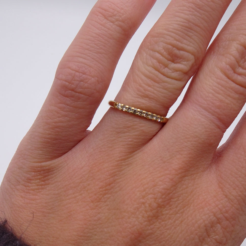 Bague Demi Tour en Or Jaune 18K Taille-52