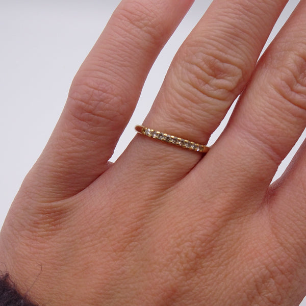 Bague Demi Tour en Or Jaune 18K Taille-52