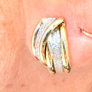 Boucles d'oreilles en Or jaune et blanc 18K - 2.07G