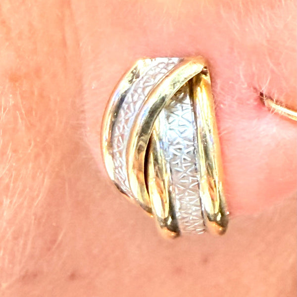 Boucles d'oreilles en Or jaune et blanc 18K - 2.07G
