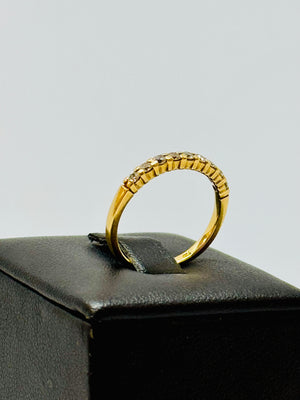 Bague Demi Tour en Or Jaune 18K et Diamants