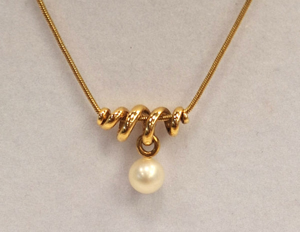 Collier Princesse Or Jaune 18K avec perle de culture