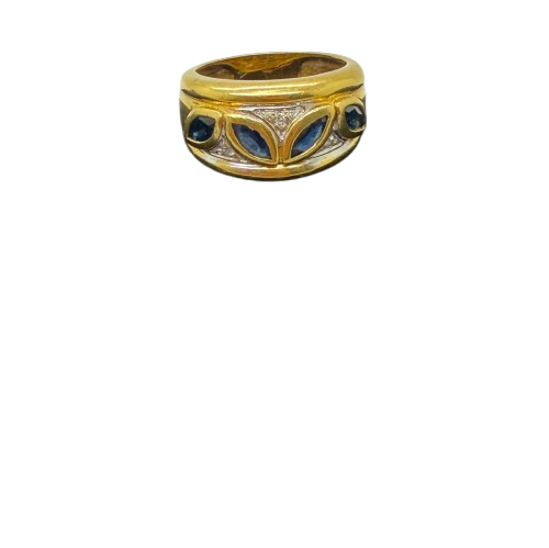 Bague Tank en Or Jaune 18k avec Oxyde de Zirconium - T 55