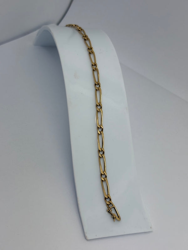 Bracelet Maillon Figaro Or Jaune 18 K - 7.33 Grs